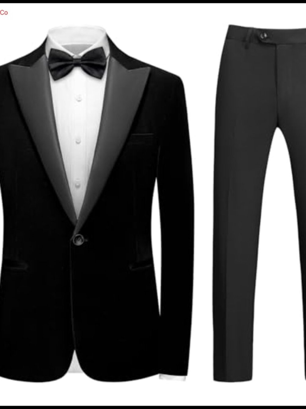 Mens Velvet Tuxedo Suit 2 Piece Slim Fit Peak Lapel Prom Wedding